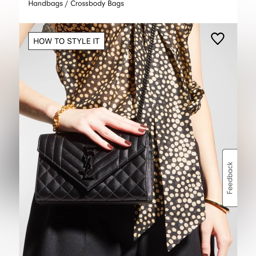 Saint Laurent Black Quilted Leather envelope Bag - Picture 3 of 8